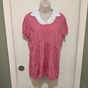 Women's Two Hearts Maternity Sweater Top Pink